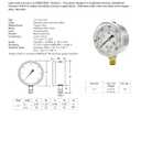 PIC Gauges PRO-201L-254M 0-1000 PSI Pressure Gauge, 2 1/2" Dial, 1/4" Male NPT Connection, Bottom Mount, Dual Scale, Glycerin Filled, Stainless Steel Case/Bezel, Brass Internals & Plastic Lens