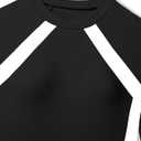 Girls Rash Guard Swimsuit Long Sleeve Swimsuit Color Block Two Piece Bathing Suit for Girls UPF 50+ Padded Swimwear (Black, XS)