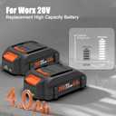 2 Packs 20v 4.0Ah Battery Replacement for Worx 20v Battery WA3525 WA3520 WA3575 WA3578