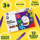 12 Colors Twistable Washable Window Crayons,Silky Non-Toxic Art Markers for Glass,Paper,Bath & Window Painting