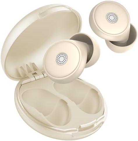 Ear Plugs for Sleeping Noise Cancelling, 45dB Soft Earplugs for Concert, Reusable Ear Plugs for Noise Reduction with Case & 8 Eartips, for Sleeping, Concert, Working, Studying, Traveling (Off White)