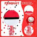 Foldable Red and White Ball Pinata Cartoon Animation Pull String Extendable Piata with Stick Blindfold Confetti for Anime Themed Fiesta Decorations Sports Team Party Video Game Nights Birthday Party