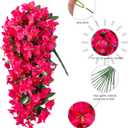 HyeFlora Bougainvillea Artificial Hanging Flowers Plants for Outdoors Decoration, 2pcs Fake Flowers Silk Bougainvillea Vines Realistic UV Resistant Faux Flowers for Planters Porch Patio Urn, Hot Pink