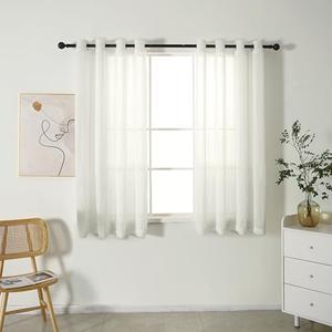 INLINAS Fluffy Sheer Curtains for Bedroom, Grommet Privacy Vertical Window Curtains & Drapes with Light Through for Living Room, 2 Panels, White, 52 x 63 Inch