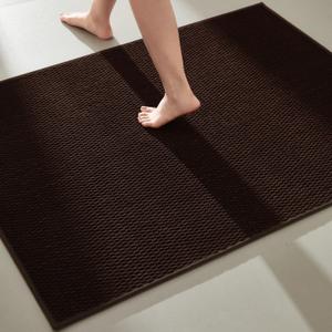 Large Bathroom Rugs Non Slip Washable Bath Rugs Super Absorbent Bathroom Rug Thin Quick Dry Low Pile Bath Mats, Brown 36"x48" (Brown01)