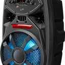 iLive Bluetooth Party Speaker with FM Radio, USB, LED Lights & Wheels