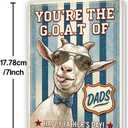 3 x Funny Fathers Day Card Gift for Dad,Youre the GOAT of Dads,Retro Vintage Style Happy Fathers Day Decoration from Son Daughter Kid Wife