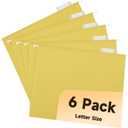 2 x Colored File Folders,6 Pack Yellow Letter Size Hanging File Folders with 1/5-Cut Tabs,Ideal for Home and Office Organization and Papers Classification