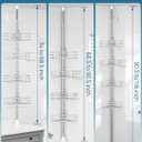 SEIRIONE Corner Shower Caddy Tension Pole, Quick Setup, Rust-Free Bathroom Shower Organizer Corner for Bathtub Shampoo Storage, 4-Tier Adjustable Shelf, Drill Free, Fits 34 to 116 Inch Height, Silver