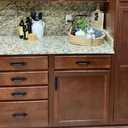 20 Pack 5 Inch 128 mm Matte Black Round Cabinet Handles with Base Plate Aluminum Drawer Pulls Sliding Door Pulls Window Sliding Closet