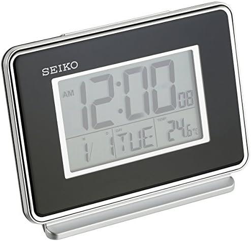 SEIKO Hudson Everything Bedroom Digital Alarm Clock, Black