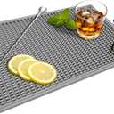 Bar Mat - Premium 18"X12" Rubber Bar Mats for Countertop, Non-slip Dish Drying Pad & Bartender Mat with for Fast Drying, Ideal Bar Tools for Home Bar, Cocktail Set, And Kitchen Use(Grey) (Gray)