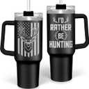 Dad 40 oz Stainless Steel Insulated Tumbler With Handle & Straw Lid for Dad on Fathers Day, Birthday, Christmas or Valentine's Day