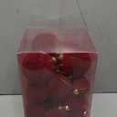 42PCS Red Velvet Christmas Ball Ornaments, Flocked Vintage Rustic Farmhouse Baubles in Assorted Sizes for Xmas Tree Decorations, Hanging Ornaments for Home, Party & Wedding Dcor (Burgundy Red)