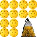 Coopay 12 Pack Plastic Baseballs Practice Training Balls Lightweight Hollow Softballs with a Drawstring Bag for Hitting Pitching Batting Training Indoor Outdoor Sport (Yellow)