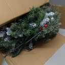 21.65" Pre-lit Christmas Urn Filler with Tripod Stake Set of 2, Lighted Artificial Christmas Tree Outdoor Front Porch Planter Filler Flocked Pine Trees Holiday Home Decor, Battery Powered