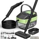 14 IN 1 Steam Mop Cleaner, 1.6L Detachable Handheld Steam Cleaner with 37 Accessories, 2500W Multipurpose Steamer Cleaning for Home,Floors,Tile,Grout,Upholstery,Carpet,Car,15S Fast Heat-Up (Green)