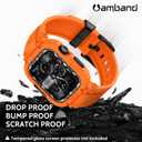 AmBand Bands Case Compatible with Apple Watch Series 11/10 46mm for Men, M1 Sport Rugged Heavy Duty Cover Tactical Strap Military Grade Protective Bumper Protector for iWatch 46 mm Men, Orange