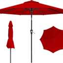 9 FT Patio Umbrella for Outdoor, Outdoor Umbrella with Push Button Tilt and Crank, Outdoor Patio Umbrellas with 8 Sturdy Ribs for Market, Garden, Deck, Backyard, Pool (Red)