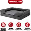 The Dog’s Bed Orthopedic Memory Foam Dog Bed with Bolsters for Large Dogs, High Density Support Mattress, Low Front Entry, Removable Washable Cover, Plush Fabric, Grey Plush, Large (No Logo)
