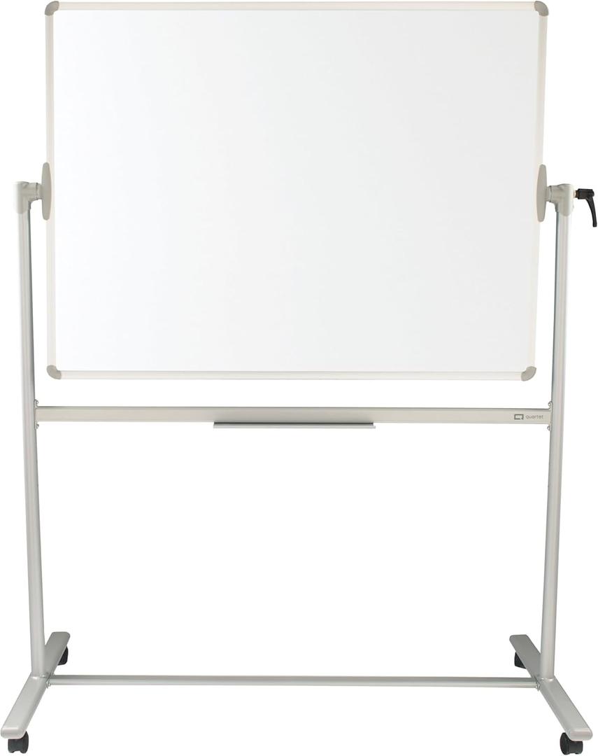 Quartet Magnetic Dry-Erase Board, 48" x 36" (4' x 3') Nano-Clean Easel Whiteboard, Double-Sided, Silver Frame (Q284836A01-R)