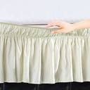 Celine Linen Luxury Wrinkle Resistant -Wrap Around Style- Elastic Bed Wrap Ruffled Bed Skirt 16inch Drop, Queen/King, Cream
