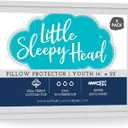 Little Sleepy Head Waterproof Pillow Protector (2-Pack), 100% Terry Cotton Pillow Covers with Zipper Hypoallergenic, Noiseless Protector for Youth Pillows