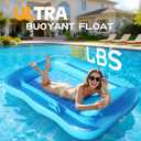 Inflatable Tanning Pool Lounger, 71"x48" Tanning Bed Pool Floats w/Pillow & Cup Holders, Thicken Sutan Lounge Float for Adults, Blow Up Sunbathing Floatie Raft for Backyard Lake Water Party