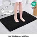 Disolla Black Bathroom Rug 24x36 - Non-Slip Plush Thick Bath Mat, Highly Absorbent & Ultra Soft Fluffy Floor Mat, Machine Washable for Shower and Tub