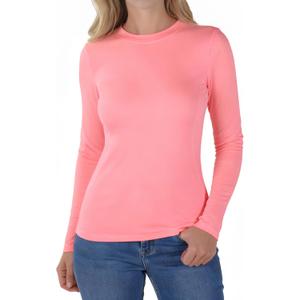 Womens Long Sleeve Thermal Shirts, 2025 Fall Winter Crew Neck Shirt for Women, Stretch Basic Tight Long Sleeve Underwear Tops (Pink, M)