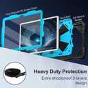 for Galaxy Tab A11+ Plus / A9+ Case 11 Inch, Rugged Case for Samsung Galaxy A9 Plus/A11+ Tablet with Screen Protector 360 Rotating Stand Shoulder Strap Pen Holder 2025/2023 Model, Black Blue
