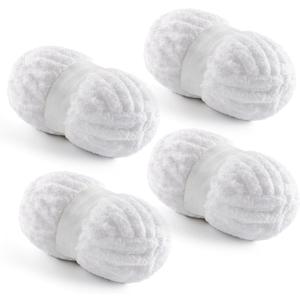 4 Pack Chunky Yarn for Hand Knitting - Chunky Chenille Blanket Yarn for Crocheting - Jumbo Fluffy Yarn for Crochet - Super Bulky Yarn 25 yds 7.7 oz Each Skein (Pure White)