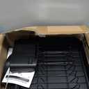 SAYZH Dish Drying Rack - Expandable Dish Rack for Kitchen Counter, Rust-Resistant Dish Drainer with Utensil Holder and Raised Guardrail, Kitchen Organizer for Cup and Bottle (Black)