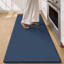 Color&Geometry Anti Fatigue Cushion Kitchen Mat for Floor -24"x59",Wide,Easy Clean, Water & Oil Proof, Anti Slip, Foam Rubber Runner Rug for Front Sink Comfort Standing,Blue