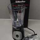 Mueller Smoothie Blender for Smoothies - Personal Blender for Shakes, Frozen Drinks, Baby Food & More, 15oz Travel Cup and Lid, Durable Stainless Steel Blades for Powerful Blending Performance, Black