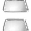 QWORK Stainless Steel Surgical Tray, for Medical Instruments, Tattoo, Surgical Supplies, 12 3/16 x 9 7/16 x 1 inch, 2 Pack