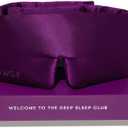 DROWSY Silk Sleep Mask - Face-Hugging, Padded Cocoon for Luxury Sleep in Total Darkness - 100% Pure Mulberry Silk (Purple Martini)