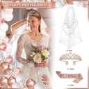 LFSTGN 274 Pcs Rose Gold Bridal Shower Decorations, Bachelorette Party Decorations Favors - "BRIDE TO BE" Banner, Veil, Balloon, Photo Props, Tableware with Rose Gold for 25 Guests