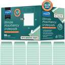 Inspire Super and Ultra Absorbent Disposable Bed Pads, 36" X 36", Pack of 50 with Adhesive, XXL