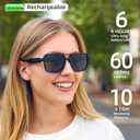 Smart Glasses for Women & Men, Sunglasses with Bluetooth Speaker, UV400 Protection, Wireless Music & Calls, Lightweight Frame, Touch Control Compatible with iOS/Android (MH007-B)