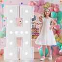 Light Up Letters, Marquee Letters 4 Feet Tall with Cool White Light, Large Letter for Party Baby Shower Wedding Event Graduation Decoration, Marry Me Light Up Letter 4ft Marquee Sign Letter H