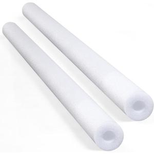 Hanaive 2 Pack Pool Noodles 52 Inch Foam Pool Swim Noodles Hollow Foam Noodle for Christmas Decoration Swimming Floats DIY Floating Craft Projects(White)