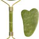 Natural Xiuyan Jade Roller & Gua Sha Set - Facial and Body Massage Tools
