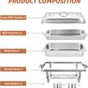 1 Pack Chafing Dishes for Buffet, Food Warmers for Parties Buffet
