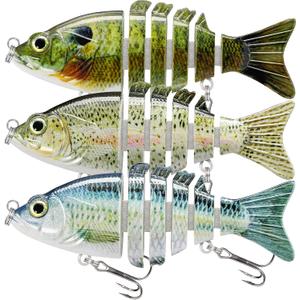 TRUSCEND Swimmax for Saltwater and Freshwater, Realistic Fishing Lures for Bass Trout Crappie Walleye Pike Bluegill Salmon, Swimbait for Bass Fishing, Amazing Fishing Gear Gifts for Family Fishing (A1-3",0.4oz)