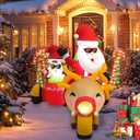 6FT Santa Claus Inflatable Decoration with Built-in LED Lights, Christmas Outdoor Inflatable Decoration for Lawn, Yard, Garden, Patio