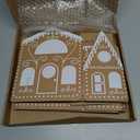 Epakh 2 Sets DIY Christmas Gingerbread House Cardboard Kit with LED Lights Decor Village Kitchen Cabinets Make a Gingerbread House Craft Kit for Home Cabinets Christmas Party Decoration (0.7 x 3.3 ft)