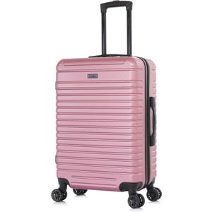 InUSA DEEP Luggage with GEL Handle | Spacious Traveling Suitcases, Travel Suitcase with Dual Spinner Wheels and Studs | 24 Inch Medium Hardside Luggage | Rose Gold