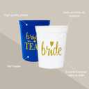 LADY&HOME Bachelorette Party Plastic Cups Bride Team Gifts Reusable Party Cups for Bridal Party(Navy Blue)