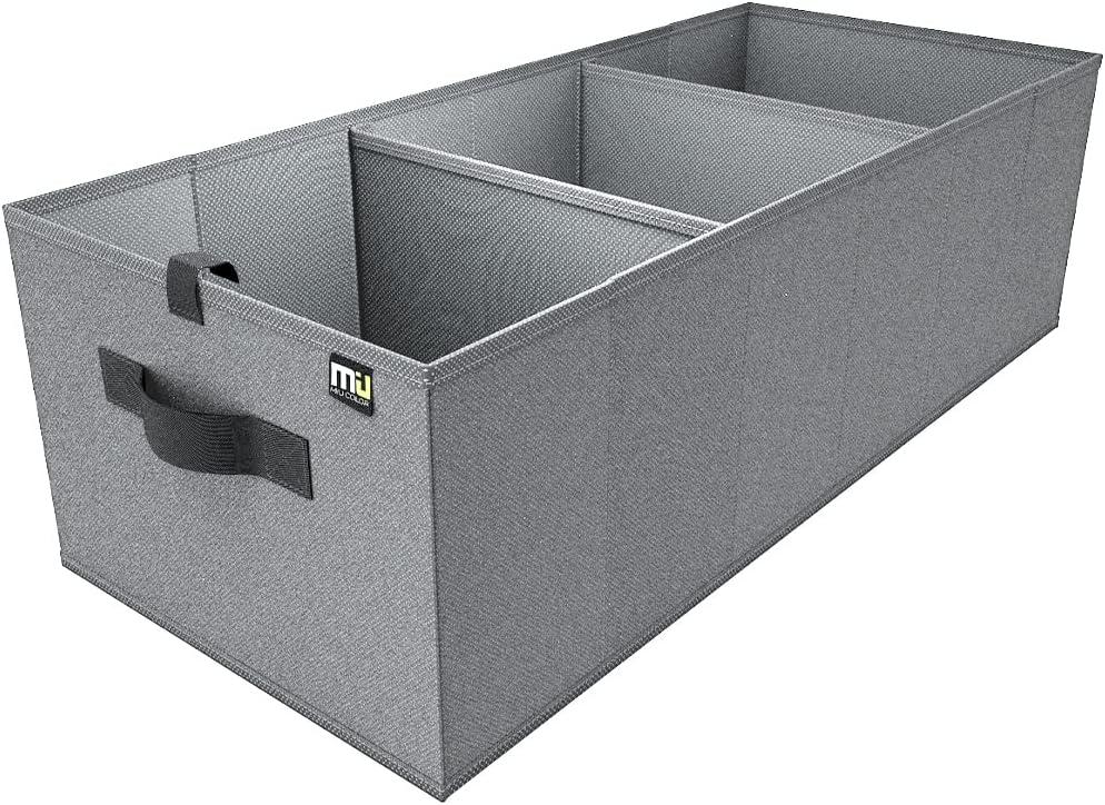 MIU COLOR Trunk Organizer for Car, Car Organizer, Sturdy Trunk Organizer for SUV, Non-Slip Bottom, Storage Organizer for Sedans, Van, Jeep, Grocery, Large 3 Compartments, Blue 32"×13"×10.6"